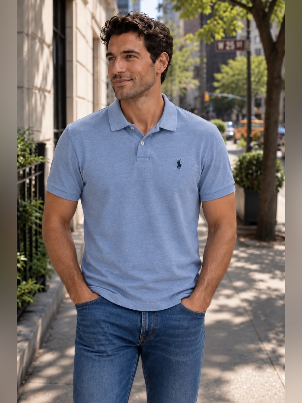 Polo Ralph Lauren Custom Fit Polo Shirt XL Light Blue Cotton